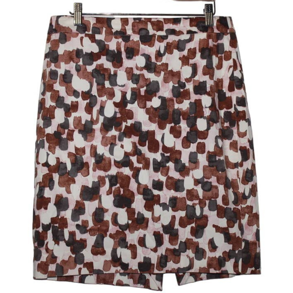 J. Crew Brown, Black & White Printed Pencil Skirt